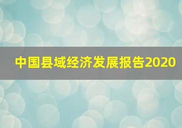 中国县域经济发展报告2020