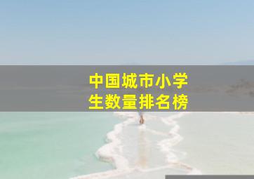 中国城市小学生数量排名榜