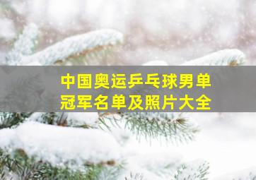 中国奥运乒乓球男单冠军名单及照片大全