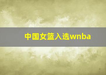 中国女篮入选wnba