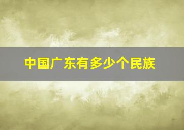 中国广东有多少个民族