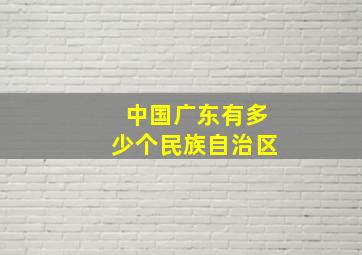 中国广东有多少个民族自治区