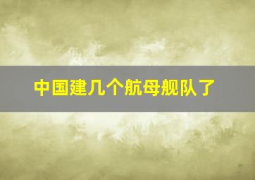 中国建几个航母舰队了