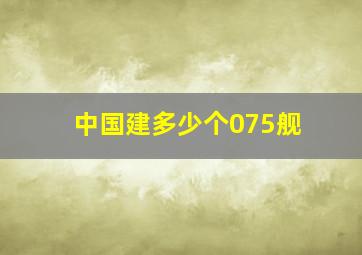 中国建多少个075舰