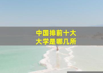 中国排前十大大学是哪几所