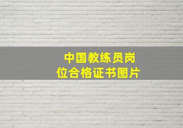 中国教练员岗位合格证书图片