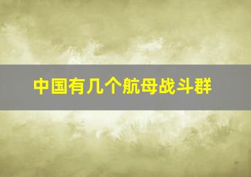 中国有几个航母战斗群