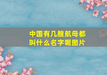 中国有几艘航母都叫什么名字呢图片