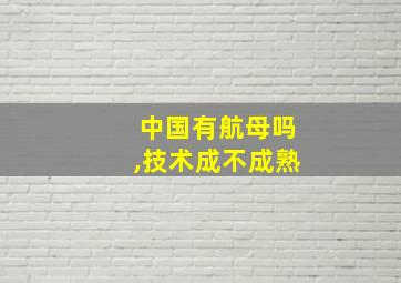 中国有航母吗,技术成不成熟