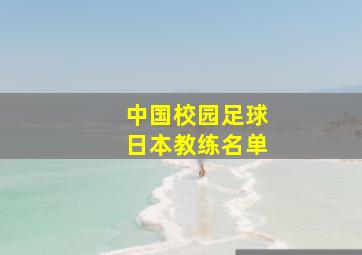 中国校园足球日本教练名单