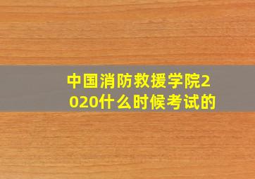 中国消防救援学院2020什么时候考试的