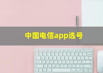 中国电信app选号