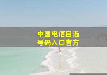 中国电信自选号码入口官方