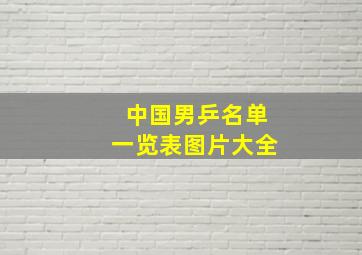 中国男乒名单一览表图片大全