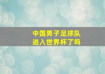 中国男子足球队进入世界杯了吗