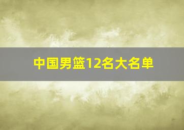 中国男篮12名大名单