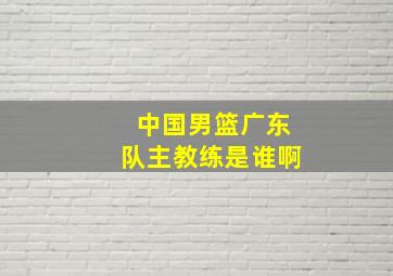 中国男篮广东队主教练是谁啊