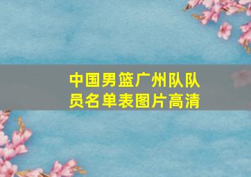 中国男篮广州队队员名单表图片高清