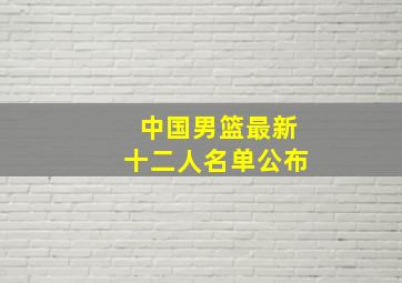 中国男篮最新十二人名单公布