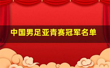 中国男足亚青赛冠军名单