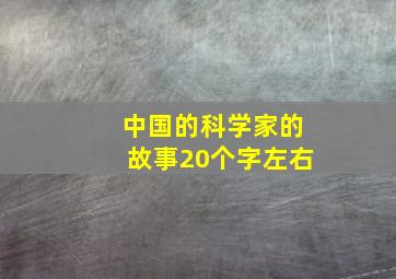 中国的科学家的故事20个字左右