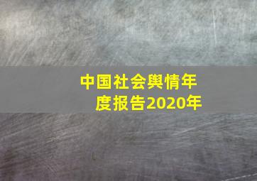 中国社会舆情年度报告2020年