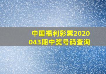 中国福利彩票2020043期中奖号码查询