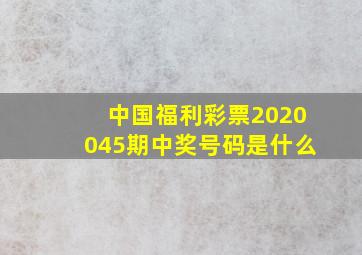 中国福利彩票2020045期中奖号码是什么