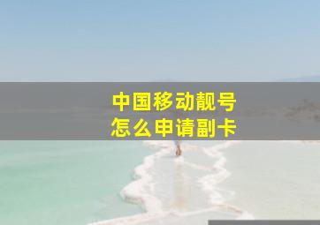 中国移动靓号怎么申请副卡