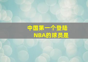 中国第一个登陆NBA的球员是