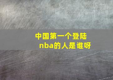 中国第一个登陆nba的人是谁呀