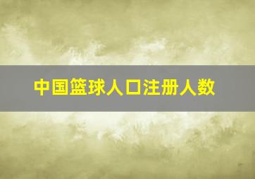 中国篮球人口注册人数