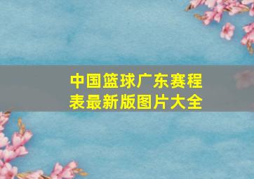 中国篮球广东赛程表最新版图片大全