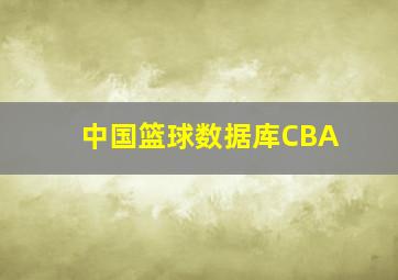 中国篮球数据库CBA