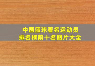 中国篮球著名运动员排名榜前十名图片大全