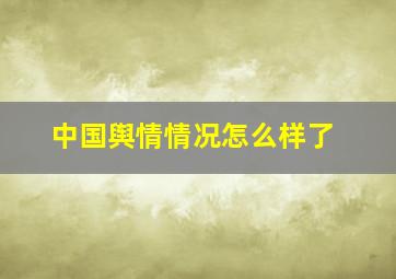 中国舆情情况怎么样了