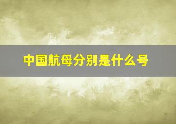 中国航母分别是什么号