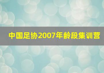 中国足协2007年龄段集训营