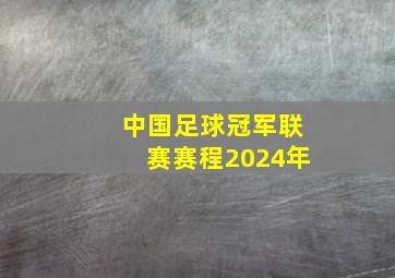 中国足球冠军联赛赛程2024年