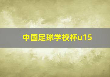 中国足球学校杯u15