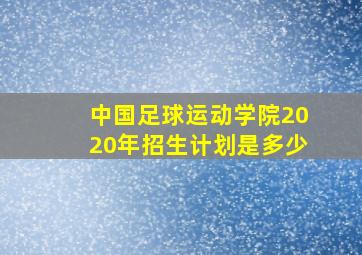 中国足球运动学院2020年招生计划是多少