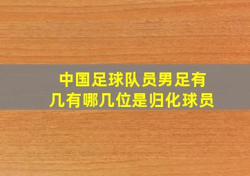 中国足球队员男足有几有哪几位是归化球员