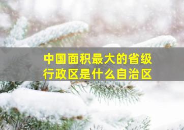 中国面积最大的省级行政区是什么自治区