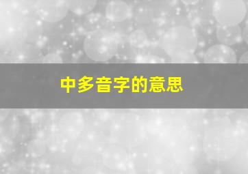 中多音字的意思