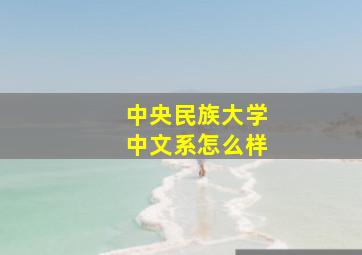 中央民族大学中文系怎么样