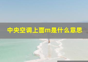 中央空调上面m是什么意思