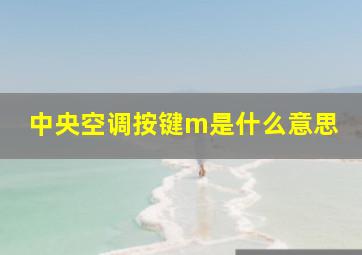 中央空调按键m是什么意思