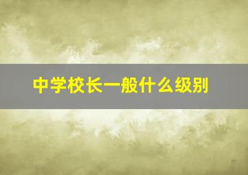 中学校长一般什么级别