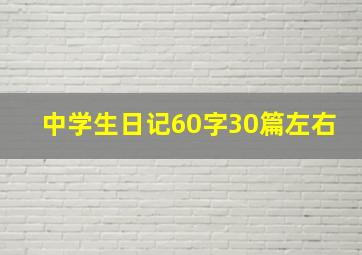 中学生日记60字30篇左右