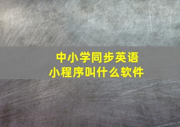 中小学同步英语小程序叫什么软件